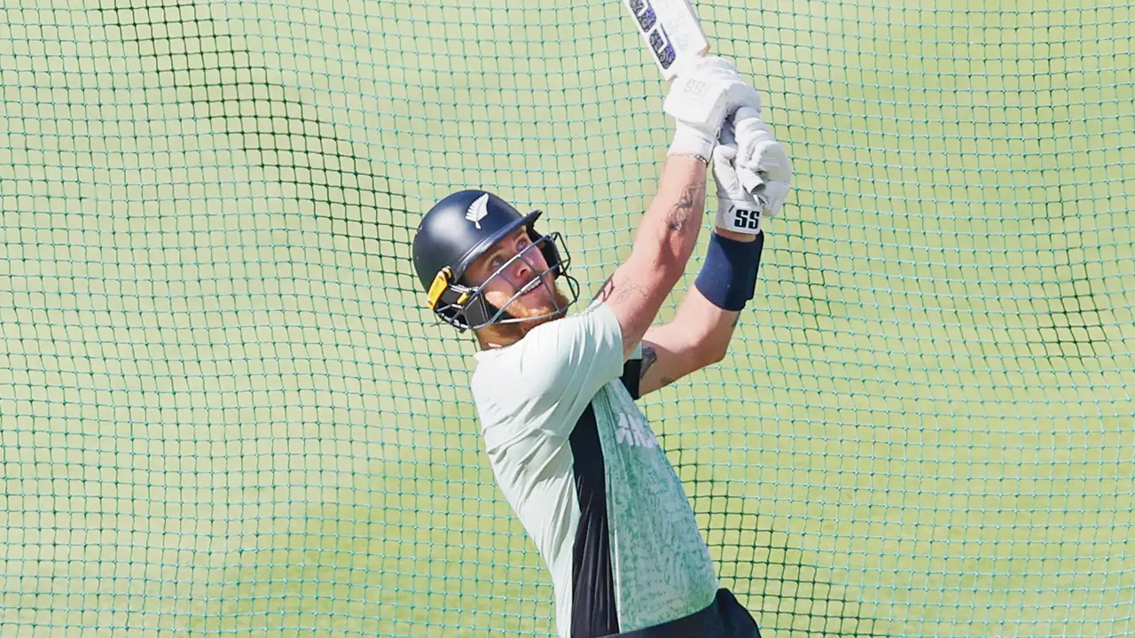 Big-hitting opener Finn Allen during NZ’s practice session in Ahmedabad on Saturday. PIC/GETTY IMAGES