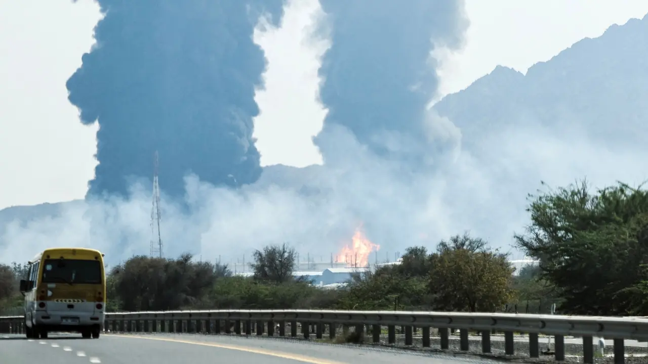 In Photos: Drone strike triggers fire at Fujairah Oil Industry Zone