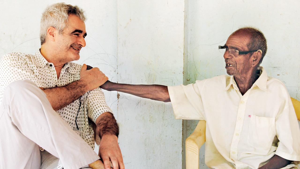 Hervé Perdriolle (left) with Jivya Soma Mashe. Pic courtesy/Kishor Mashe