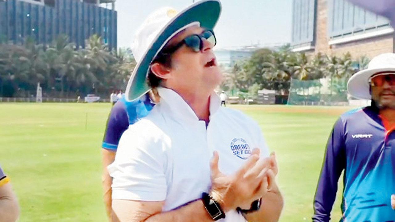 SA great Jonty Rhodes explains how to take high catches at the MCA-BKC ground on Saturday