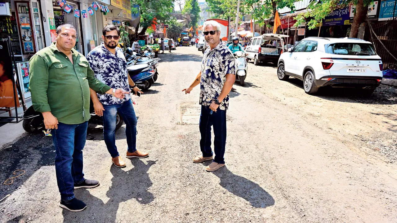 (From left) Juhu residents Denis D’Souza, Paul Creado, and Allan Coutinho, who have raised concerns about waterlogging in their area