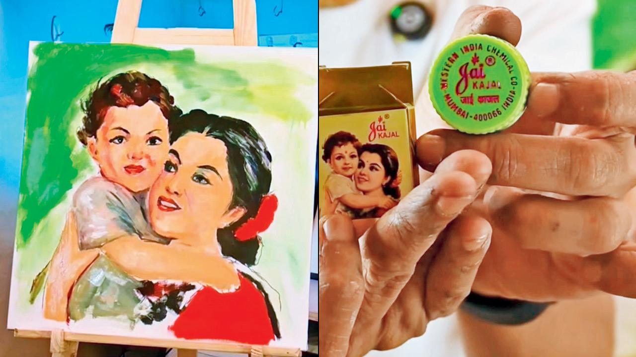 Artwork created by Zahir Mirza (right) the original packaging of Jai Kajal that remains unchanged for years now. Pics courtesy/@zahirmirza