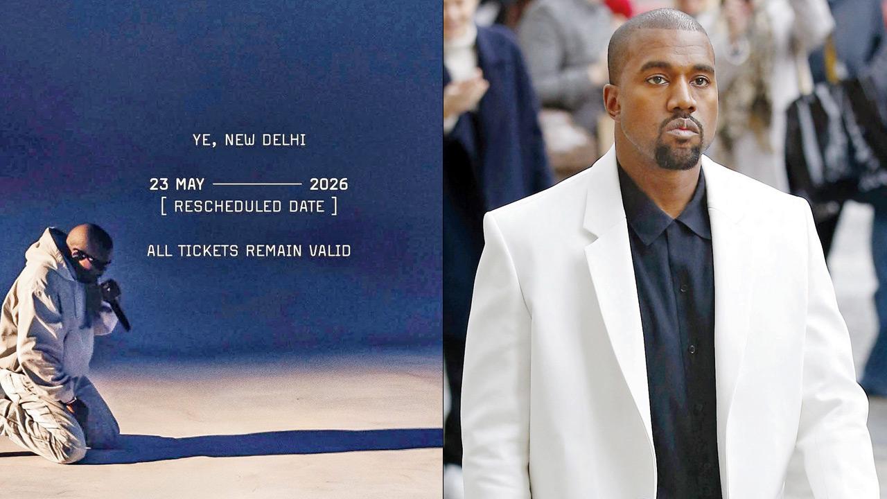 The post announcing the rescheduling of Kanye West’s concert. Pics Courtesy/@whitefox.india; afp