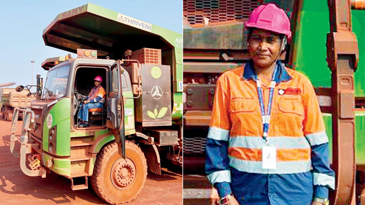 Pratibha Madavi is a 36-year-old mining truck driver at Surjagarh’s mining centre, who never thought she could do this as a woman. Pics/Tanisha Banerjee