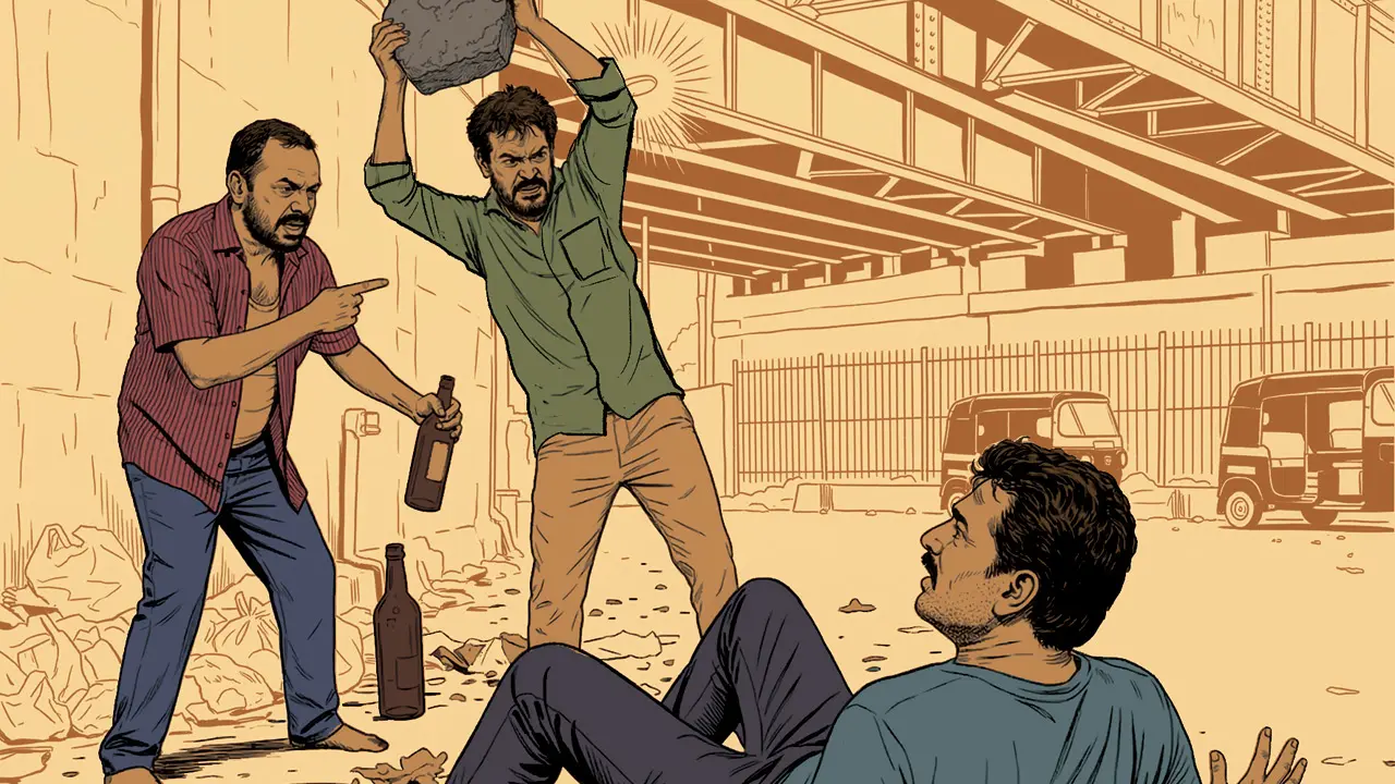 That night, fish prepared by Azhar couldn’t be eaten as a rat had got to it first. Angry and inebriated, the other two assaulted their friend with a rock