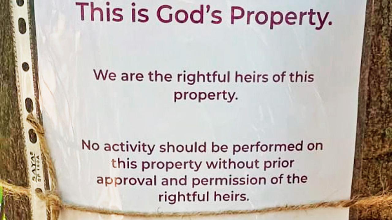 The official notice placed on the trees at the park. Pics courtesy/Manan Desai