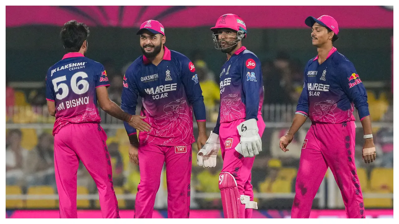 Rajasthan Royals openers Vaibhav Sooryavanshi and Yashasvi Jaiswal put on a show as RR put CSK to the sword. Chasing a modest total of 128, RR raced to 73 runs at the end of the powerplay. (Pic: PTI)
