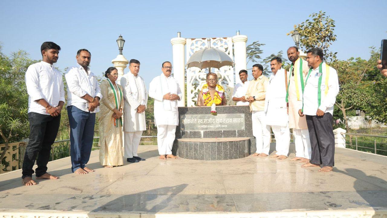 The ‘padyatra’ began in the morning after state leaders paid tribute at the memorial of late former Member of Parliament Rajeev Satav