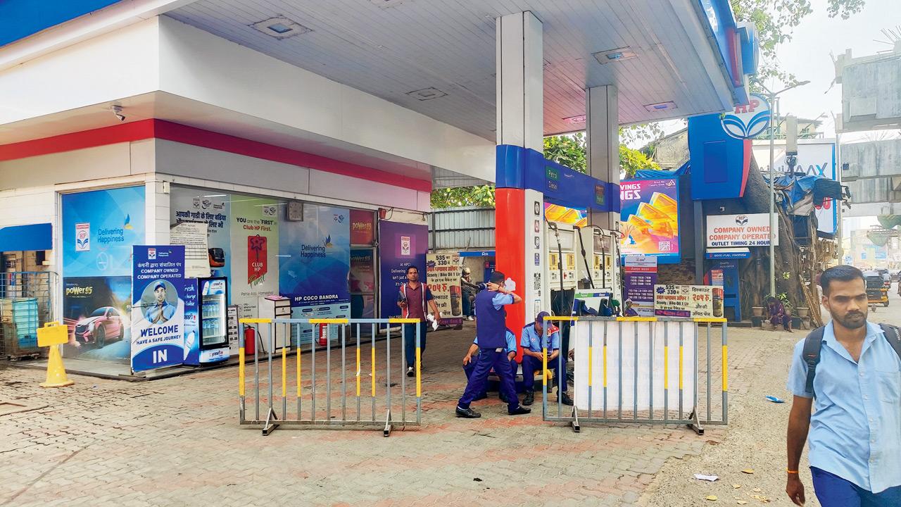 Operations resume at a Bandra fuel station after a temporary halt caused by a technical fault