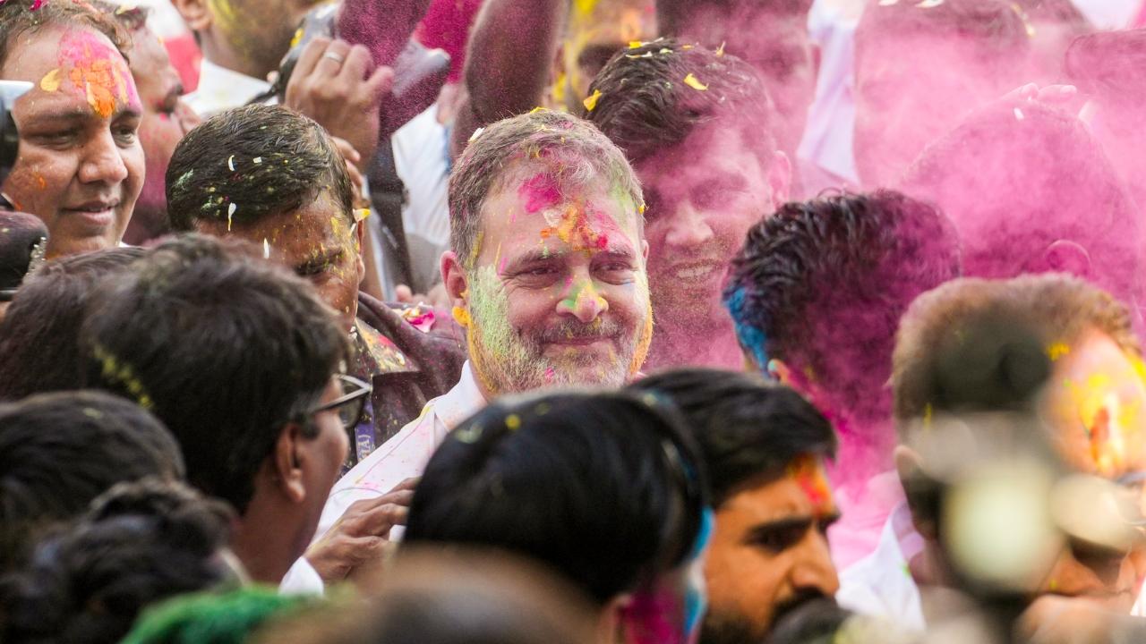 Sharing pictures from the celebration on X, Gandhi said in a post in Hindi, 