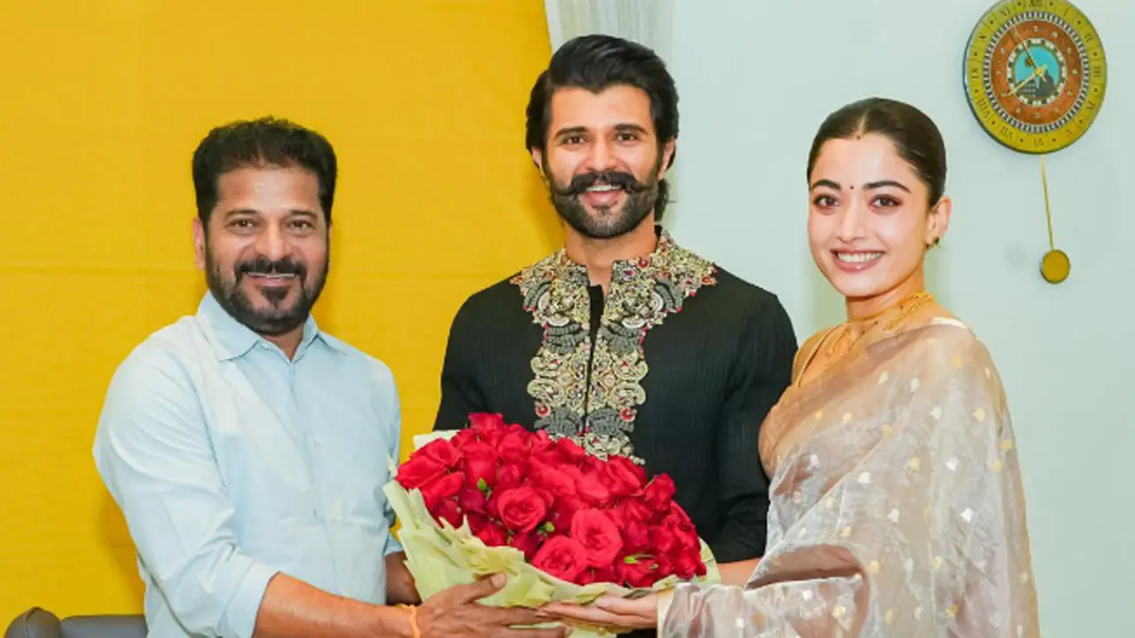 Telangana CM Revanth Reddy visits Vijay Deverakonda, Rashmika Mandanna