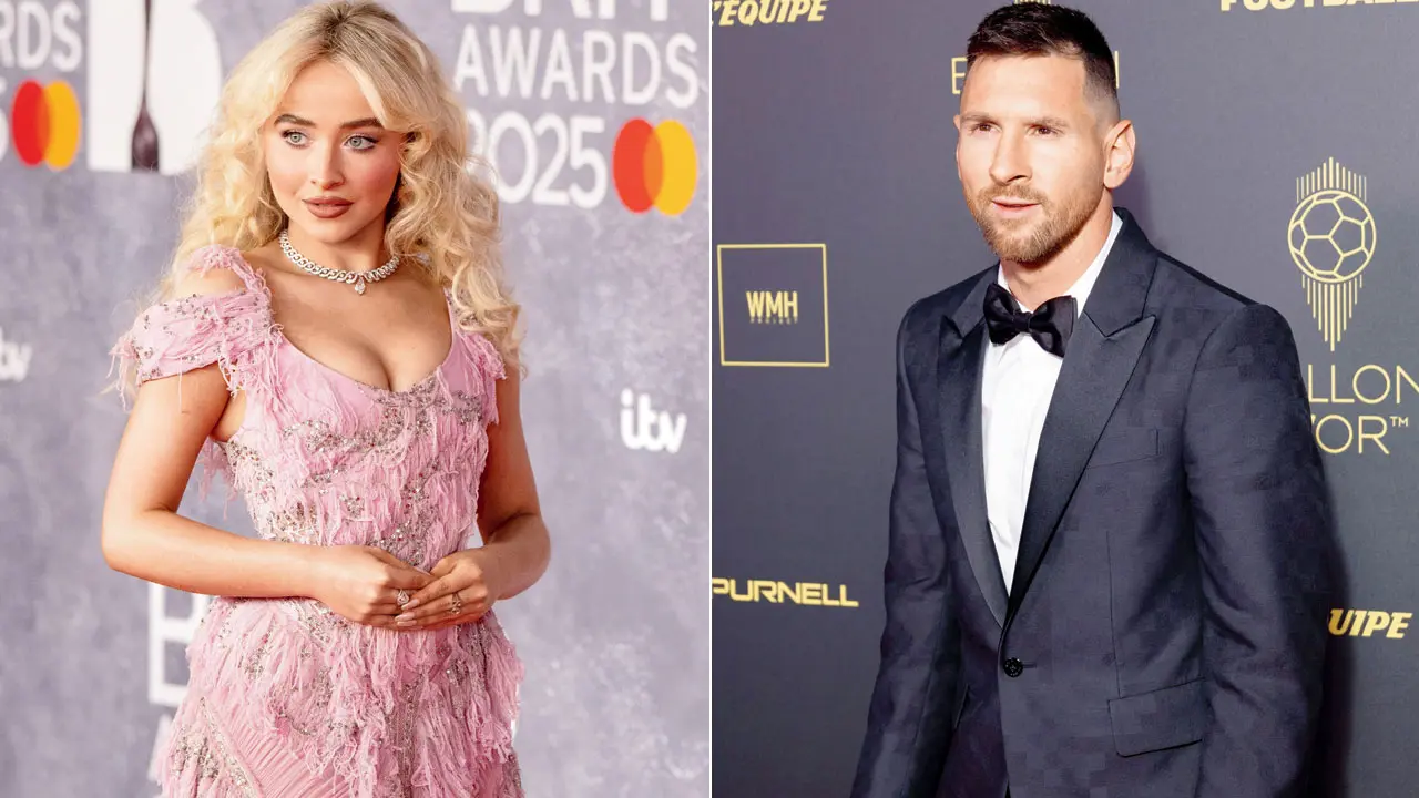 Sabrina Carpenter poses in Lionel Messi’s 2026 World Cup-winning jersey