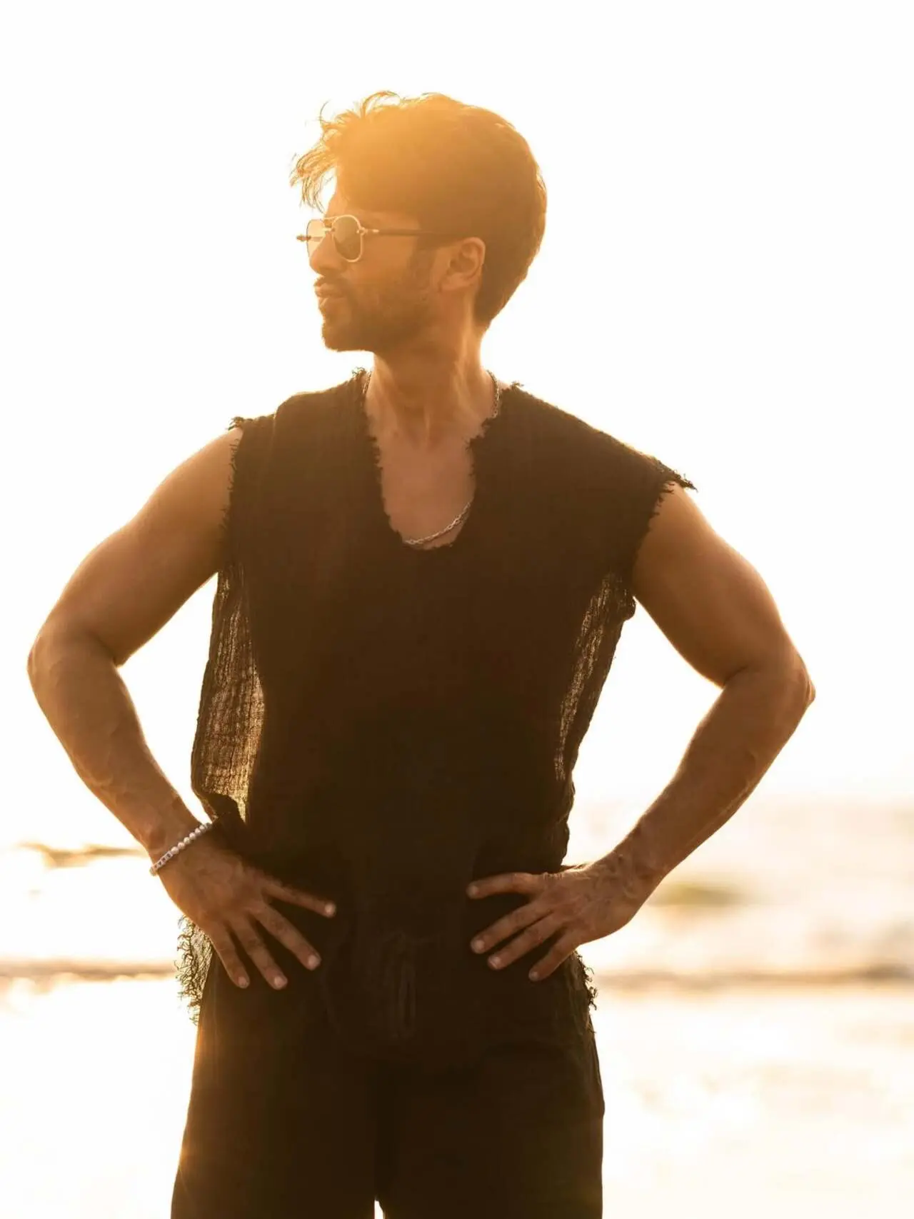 The actor shared several pictures of himself enjoying the peace and tranquility offered by a beach side property