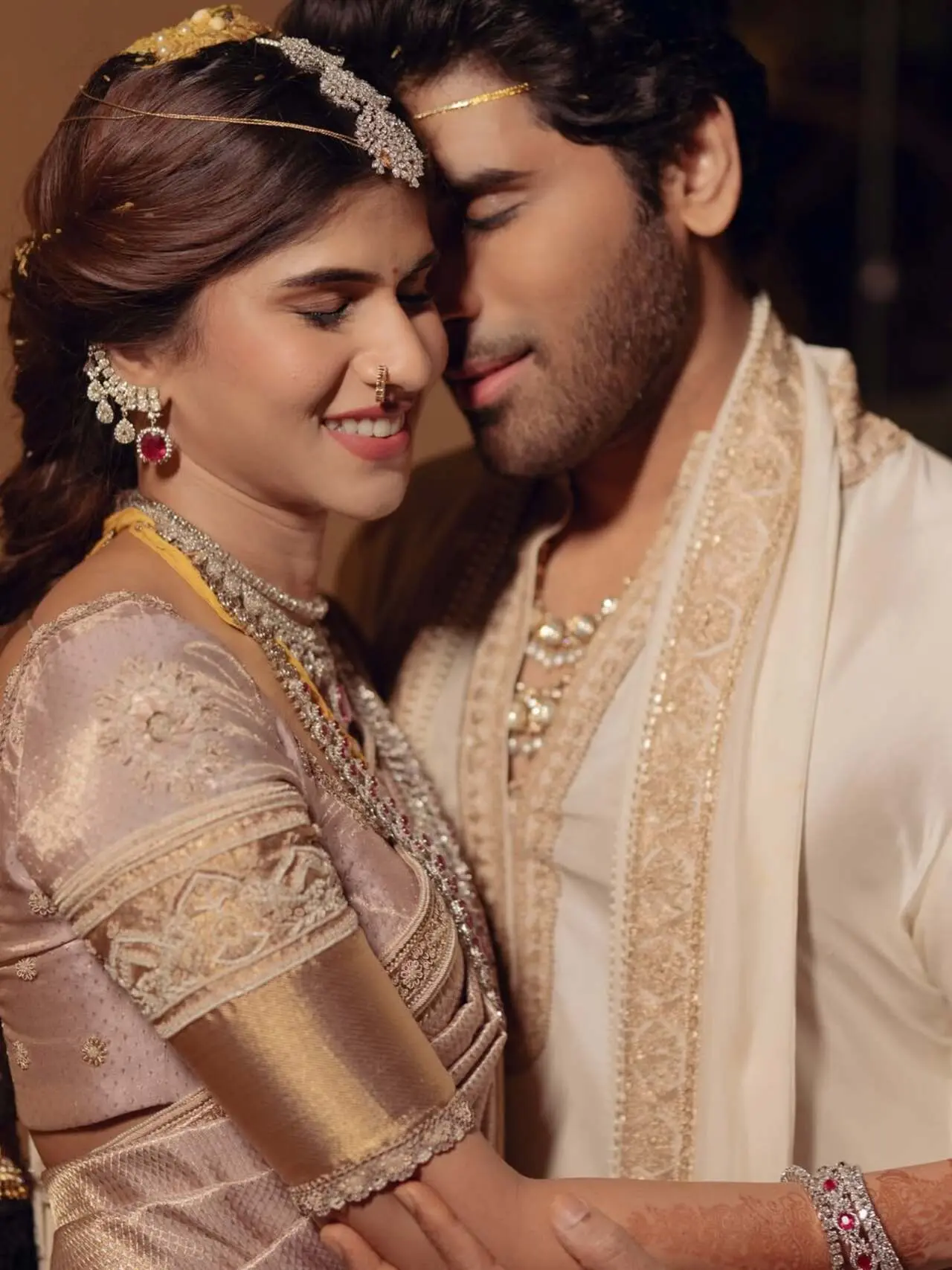 Allu Sirish and Nayanika Reddy have finally shared pictures from their dreamy wedding, which took place on March 6 in traditional Telugu ceremony. 