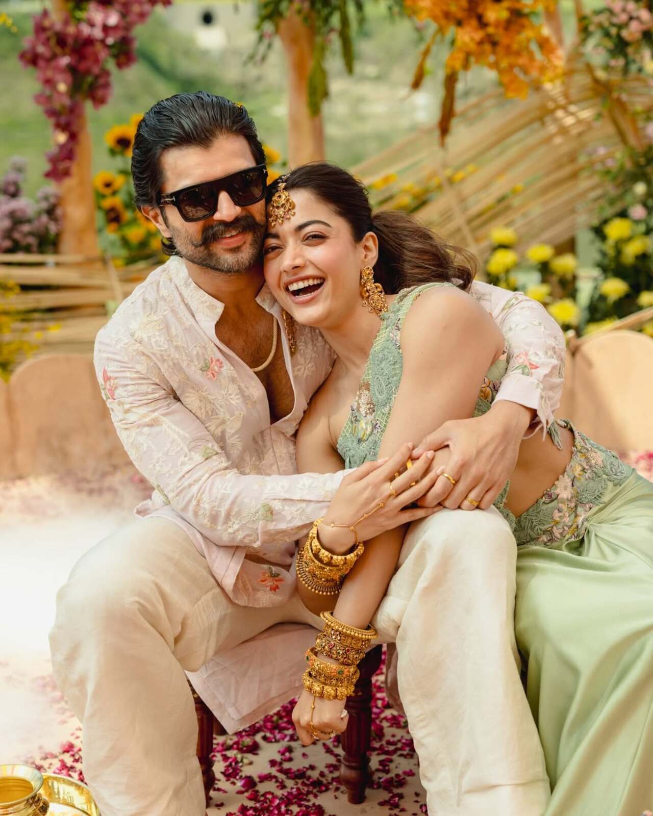 The haldi ceremony itself looked like a vibrant and intimate celebration filled with colour, joy, and playful moments.