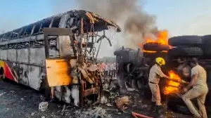 IN PHOTOS: 13 killed, 22 injured as bus collides with tipper, catches fire