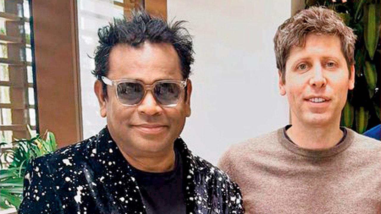 AR Rahman with Sam Altman. Pic/X