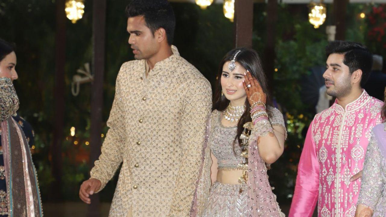 Arjun and Saaniya, while the celebrations unfold. (PIC/ PTI)