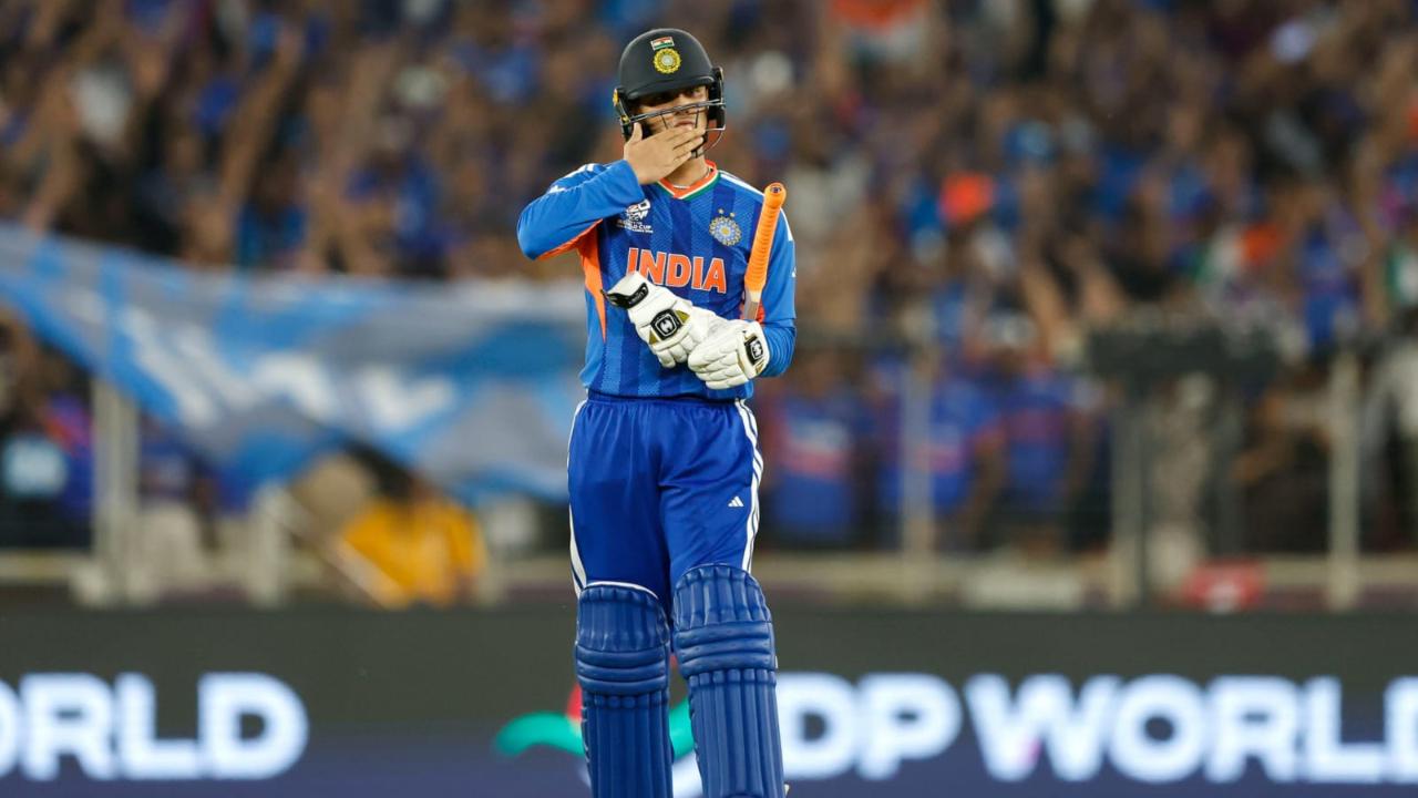 Having put to bat first, Team India's swashbuckling opening batsman Abhishek Sharma scored 52 runs off 21 balls, including six boundaries and three maximums (Pic: X/@BCCI)