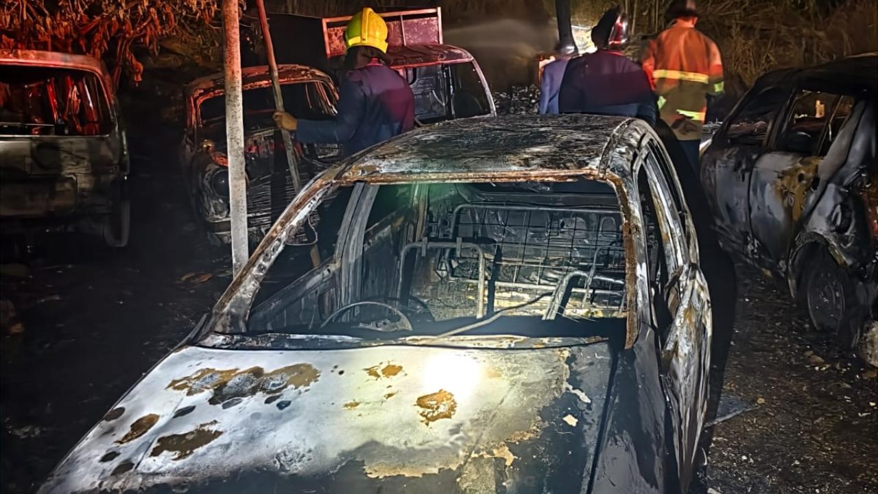 The blaze that erupted around 1 am in the open space of Achutanand Auto Garage in the Wagle Estate area, said Yasin Tadvi from the Thane Municipal Corporation's Disaster Management Cell