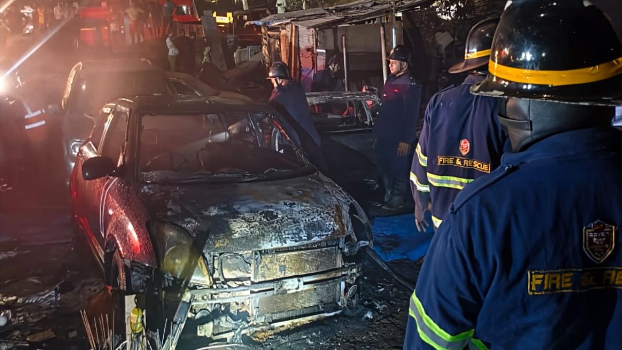 Fire brigade personnel extinguished the blaze by around 1.50 am with the help of Disaster Management Cell staff, he said