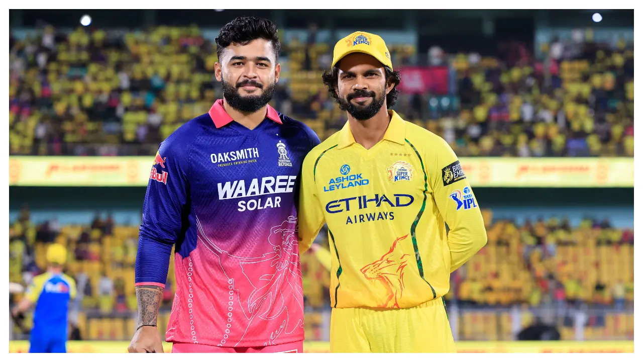 RR won the toss and elected to bowl first. CSK were pegged back early in the power play. Sanju Samson scored six runs in seven balls. Skipper Ruturaj Gaikwad was also dismissed on six runs. The CSK were pegged back early in the power play (Pic: X)