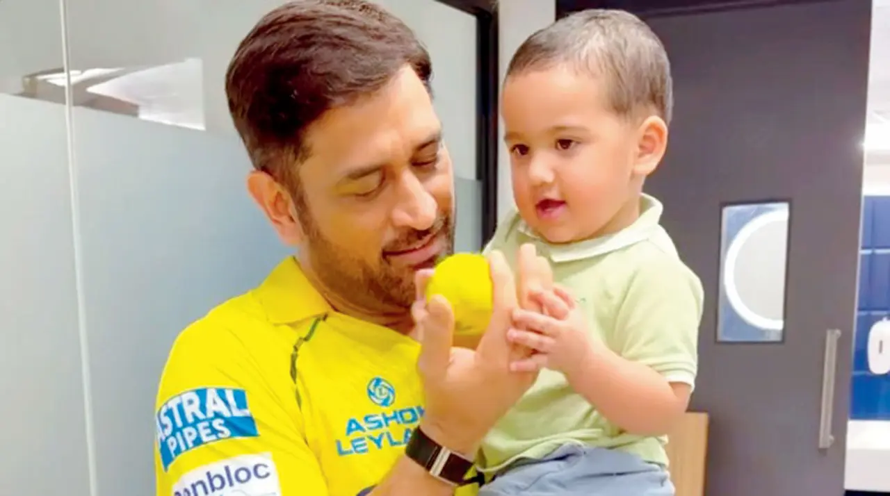 Sarfaraz Khan posts a video on Instagram of MS Dhoni playing with his son