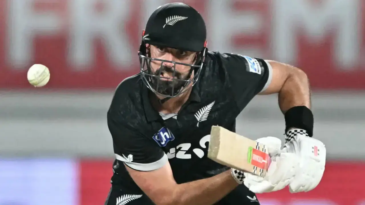 Rachin Ravindra was dismissed on one run in two balls. Glenn Phillips scored five runs in five balls, including a boundary. Mark Chapman returned to the pavilion on three runs in eight balls. Daryl Mitchell departed after scoring 17 runs in 11 balls, laced with two boundaries (Pic: File Pic)