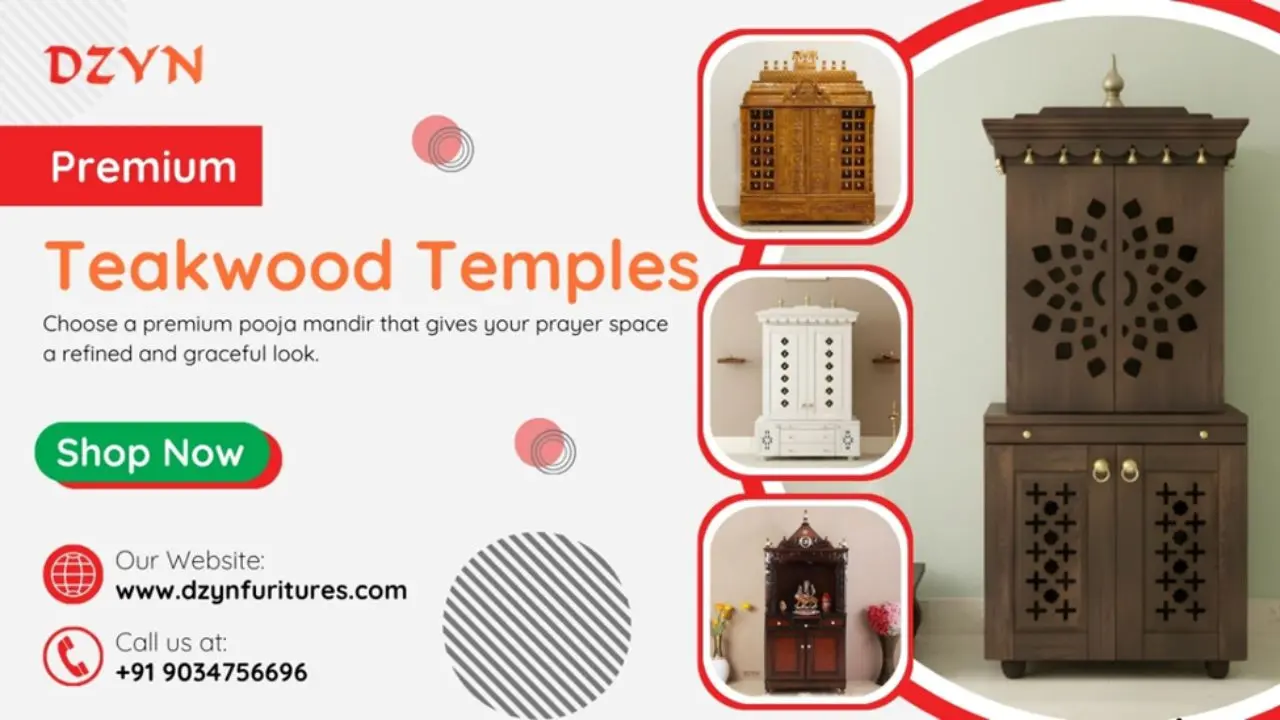 The Art of Sacred Living: Premium Teakwood Pooja Mandir Designs for Modern And Traditional Homes