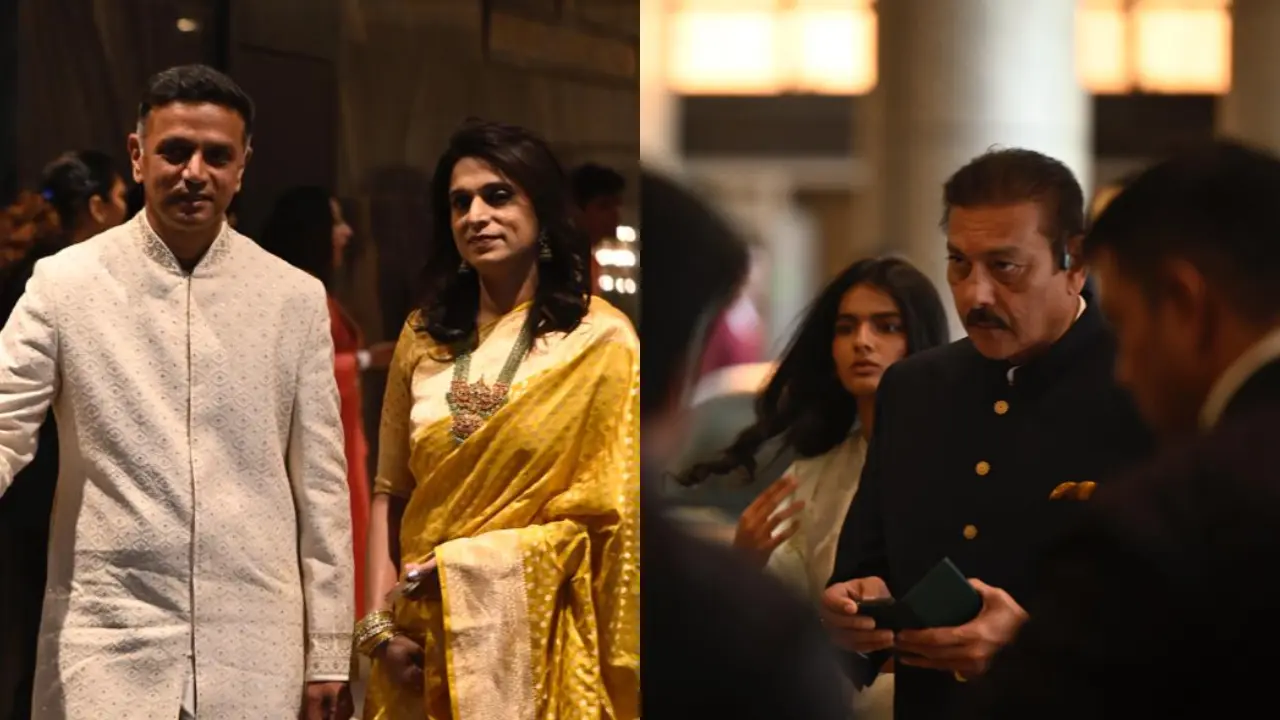 Former Team India coaches Rahul Dravid and Ravi Shastri were also in attendance among the cricketers present for the ceremony. Dravid was accompanied by his wife, Vijeta Pendharkar