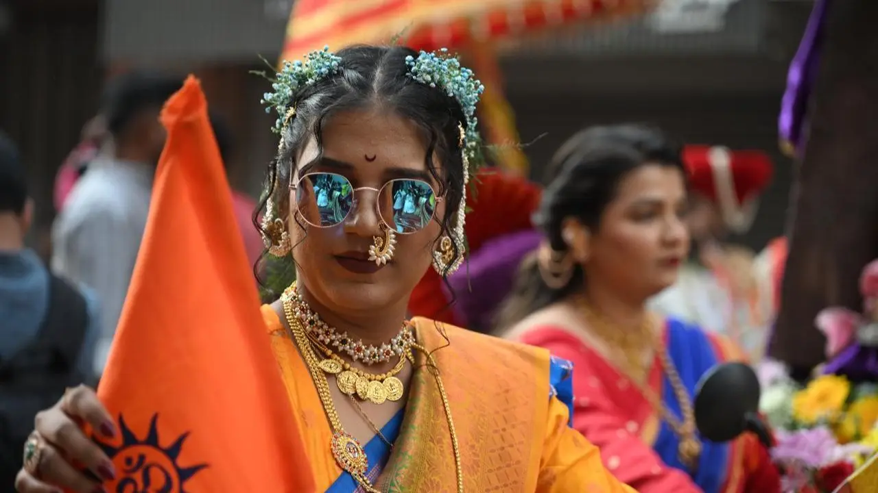Folk dances, including lezim performances, were showcased by local groups, highlighting Maharashtra’s rich heritage. PIC/ ATUL KAMBLE