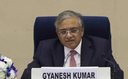 ECI Commissioner Gyanesh Kumar addressed press ahead of assembly election 2026. PIC/ SCREENGRAB