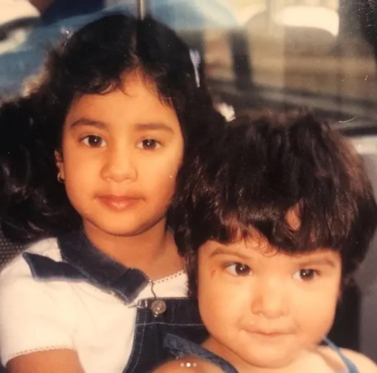 Cute and chubby, Janhvi poses with cousin Jahaan Kapoor in his innocent throwback photo.