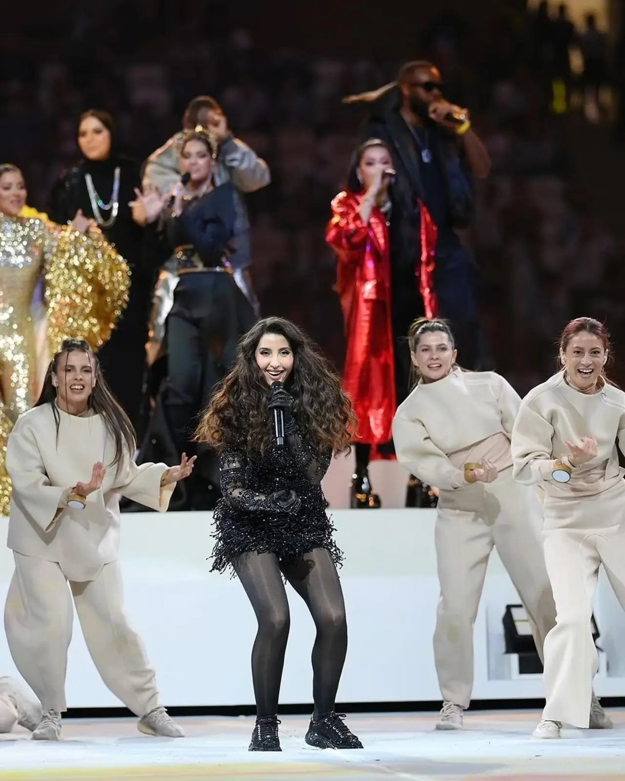 Nora Fatehi
Nora Fatehi made history as the first Bollywood artist to perform at the FIFA World Cup 2022 closing ceremony in Qatar. 