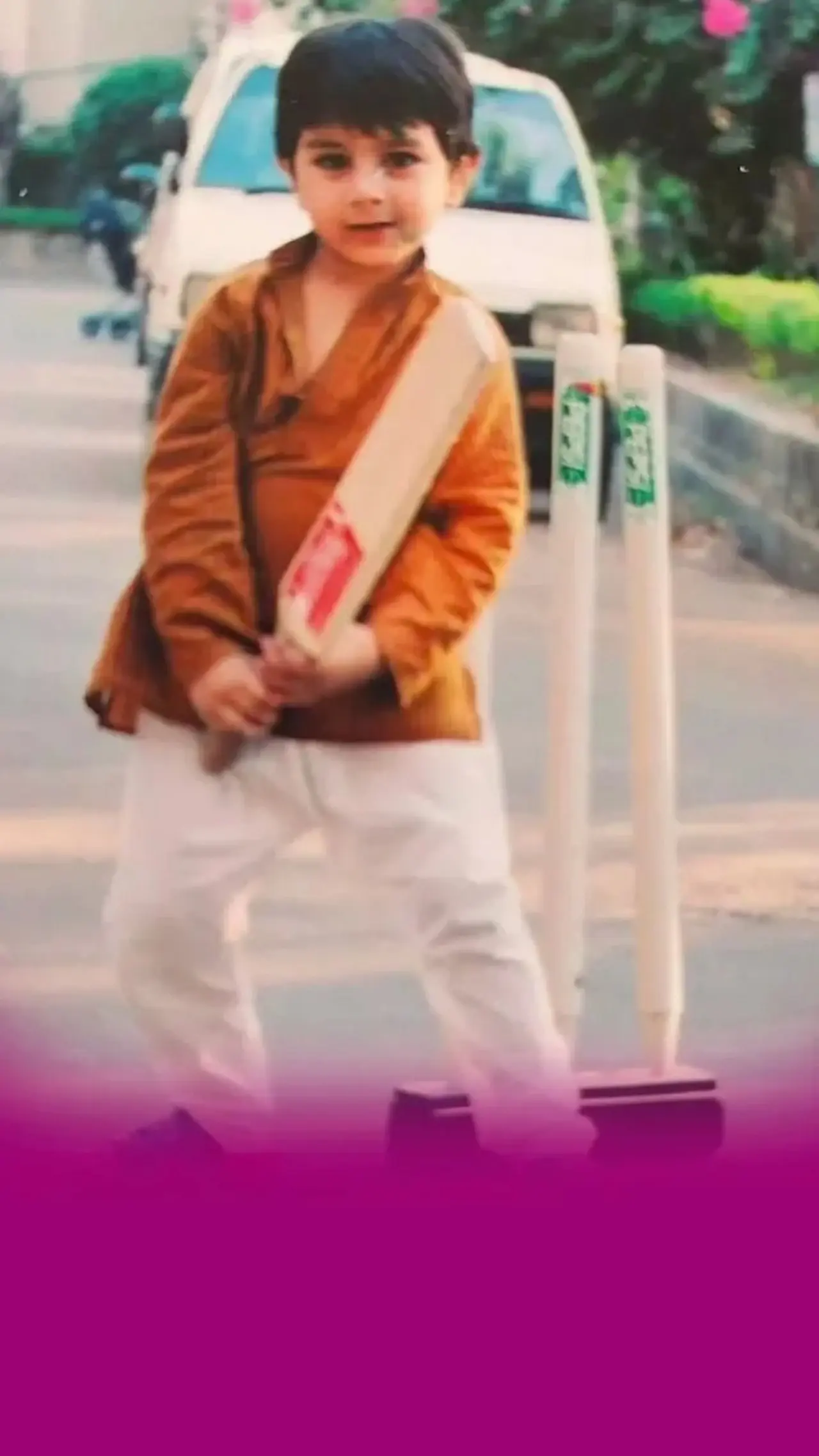 Cricket is clearly in his genes. Mansoor Ali Khan Pataudi's grandson enjoys a game of cricket in this adorable picture.