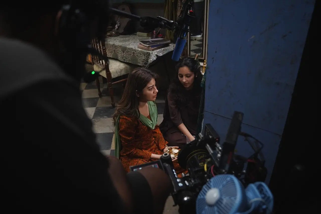 Aditi was seen enacting a scene in the film as the camera captures her in one of the photos.