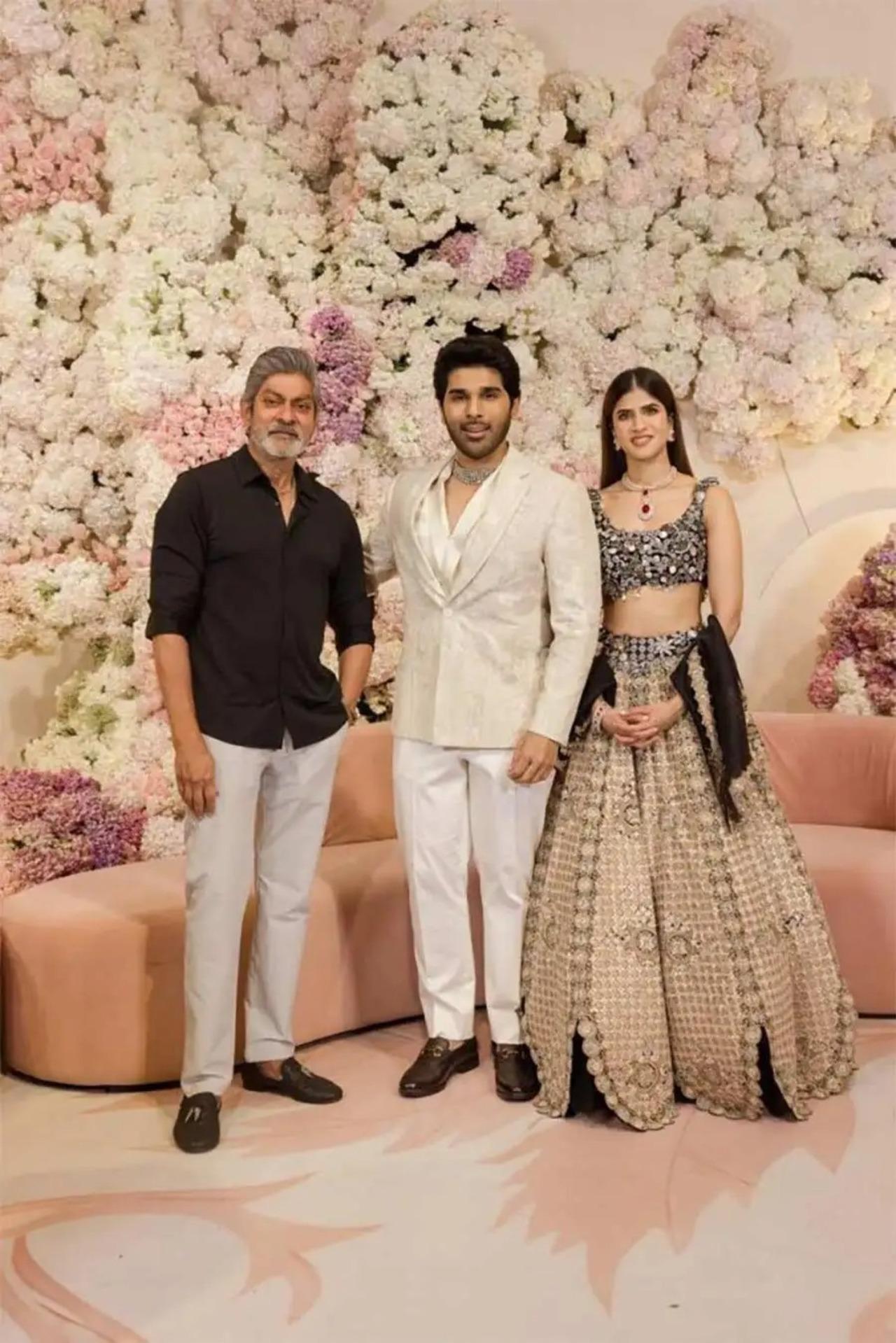 Jagapathi Babu was also seen posing with the couple at thier pre-wedding reception.