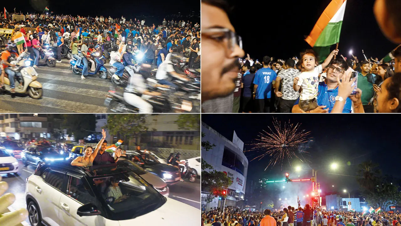 20 World Cup 2026: India fans celebrate their teams victory at Marine Drive