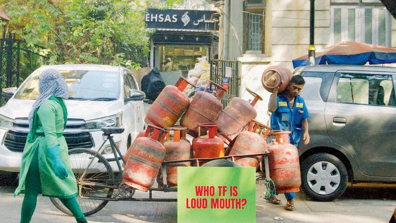 ‘Who TF is Loud Mouth?’ boards were seen around the city to create buzz. Pic/Ashish Raje