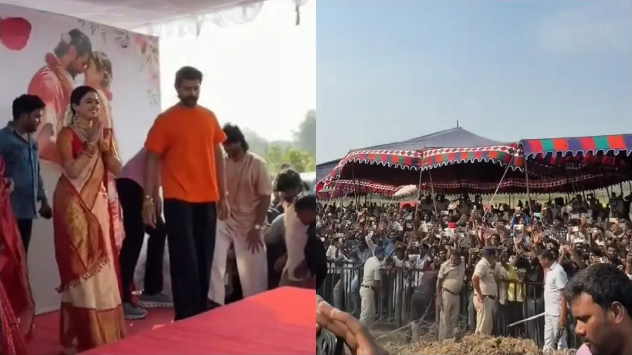 Rashmika Mandanna attends welcome ceremony in Vijay Deverakonda's village