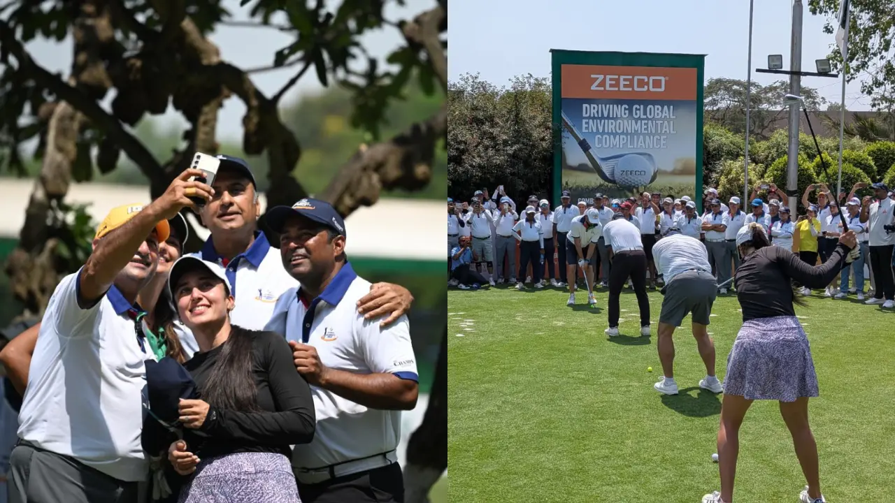 Indian golfer Ridhima Dilawari, alongside Yuvraj Singh and other athletes, inaugurated the event at The Bombay Presidency Golf Club in Chembur, by playing the first strike (Pic: Atul Kamble)