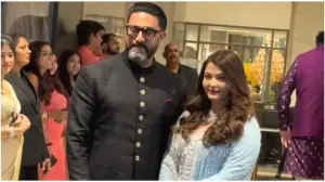 Abhishek Bachchan and Aishwarya Rai walk hand-in-hand at Arjun's wedding