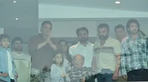 Salim Khan makes first appearance after hospitalisation on Eid