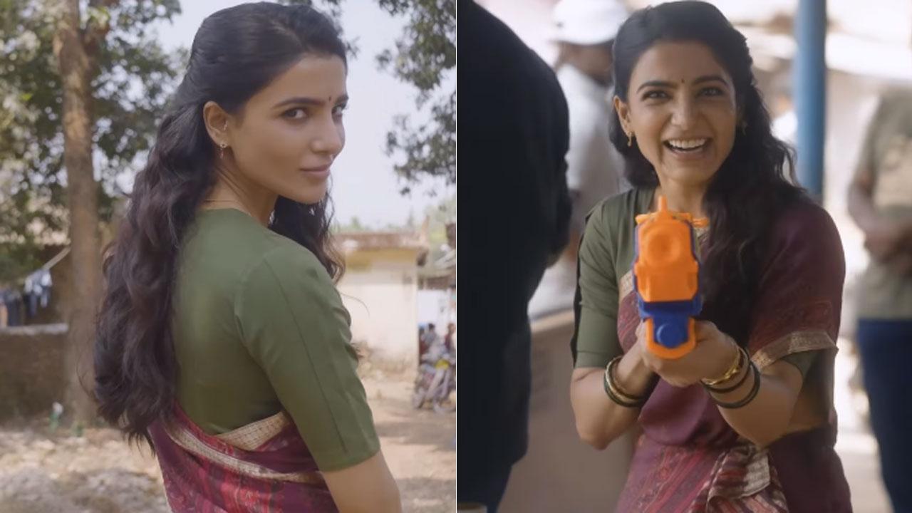 Samantha Ruth Prabhu plays Holi on the sets of Maa Inti Bangaaram - Watch