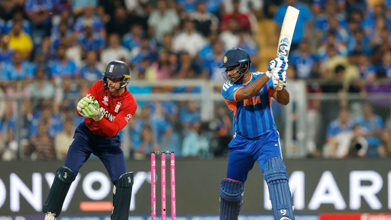 Having put to bat first, Team India's opening batsman Abhishek Sharma departed on nine runs in seven balls, including two boundaries. Wicketkeeper-batsman Sanju Samson played a vital knock of 89 runs, which came in 42 balls. His knock also included eight boundaries and seven maximums (Pic: X/@BCCI)