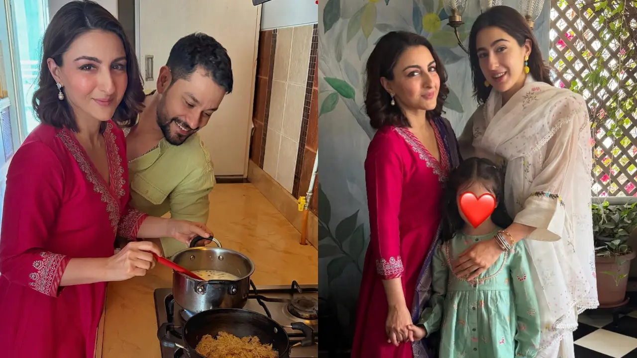 Eid 2026: Soha Ali Khan cooks biryani, poses with neice Sara Ali Khan