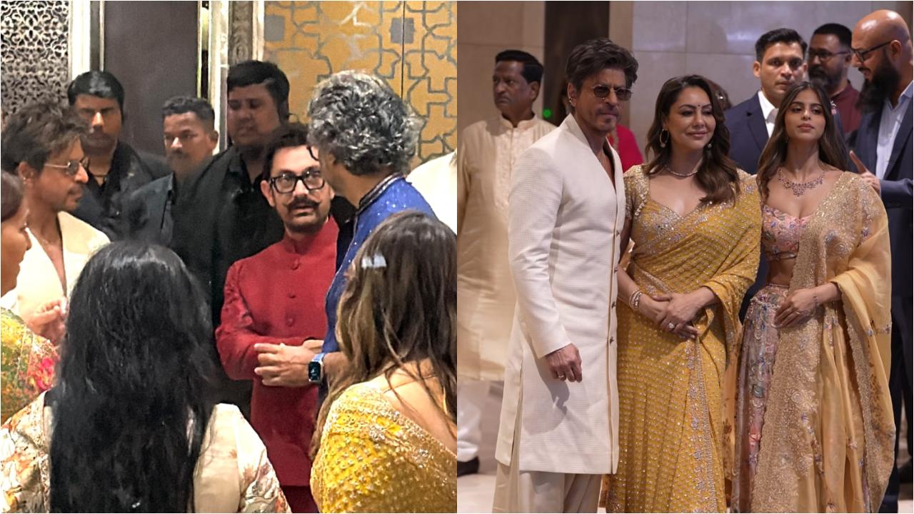SRK and Aamir Khan's warm reunion at Arjun Tendulkar's wedding goes viral, watch