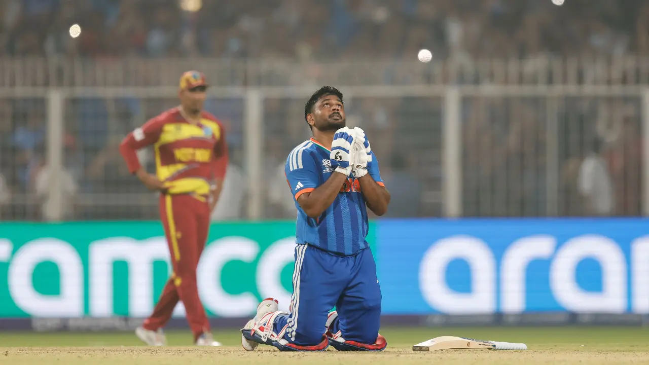 In the T20 World Cup 2026 match against the West Indies, Team India's wicketkeeper-batsman Sanju Samson played a knock of an unbeaten 97 runs, which came in 50 deliveries. His knock included 12 boundaries and four maximums (Pic: X/@BCCI)