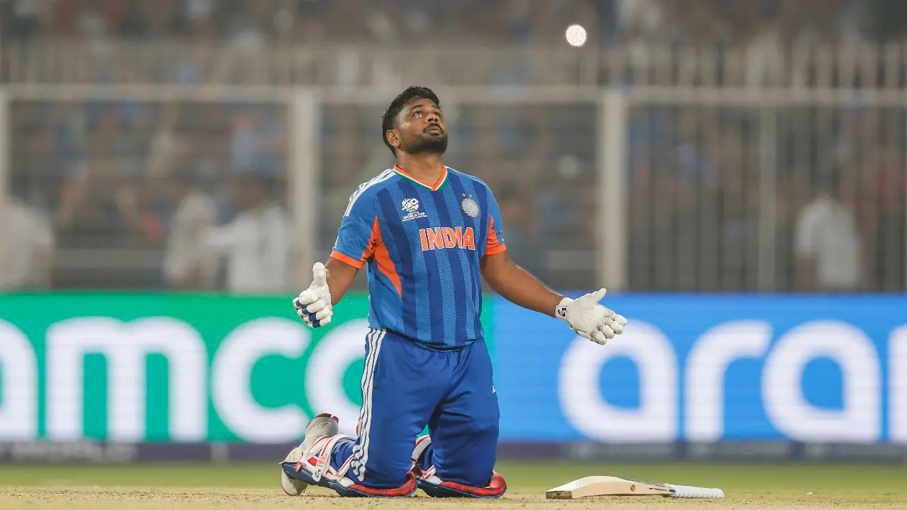 Samson's knock of an unbeaten 97 runs is also the second-highest individual score for India in T20 World Cup history, with Suresh Raina's 101 against South Africa at Gros Islet in 2010 being the best knock by an Indian in the shortest format's global showpiece's history (Pic: X/@BCCI)