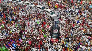 IN PHOTOS: Massive crowds at Udhayanidhi Stalin during election campaign